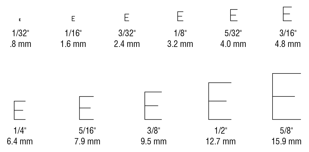 stamp instructions sizes